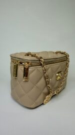 Bej Kapitone Zincir Askılı Mini Çanta - Görsel 2