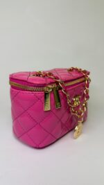 Fuşya Rugan Kapitone Mini Çanta - Görsel 2