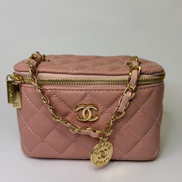 Pudra Kapitone Zincir Askılı Mini Çanta