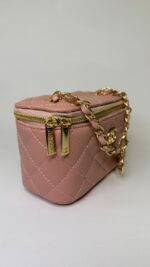 Pudra Kapitone Zincir Askılı Mini Çanta - Görsel 2