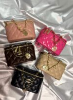 Fuşya Rugan Kapitone Mini Çanta - Görsel 3