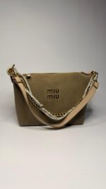 Miu Miu Süet El Portföyü Çanta- BEJ