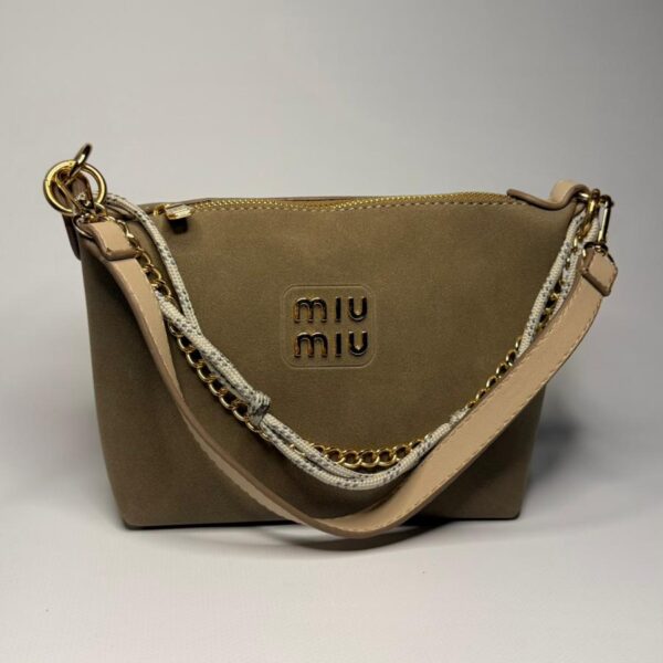 Miu Miu Süet El Portföyü Çanta- BEJ