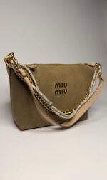 Miu Miu Süet El Portföyü Çanta- BEJ - Görsel 2