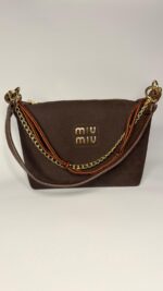 Miu Miu Süet El Portföyü Çanta- ACI KAHVE