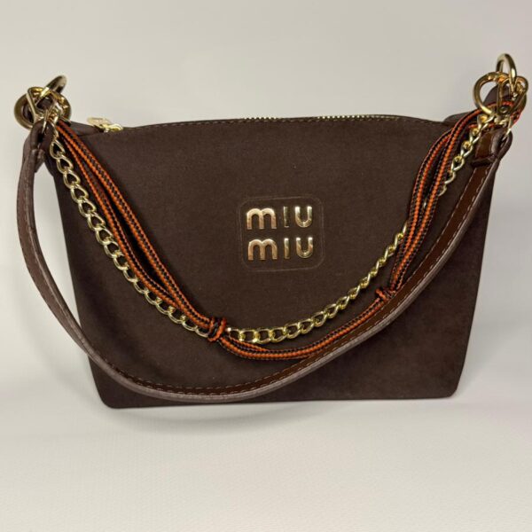 Miu Miu Süet El Portföyü Çanta- ACI KAHVE