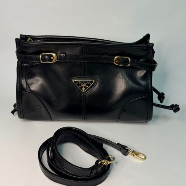 Prada Bonnie Deri El Çantası-SİYAH